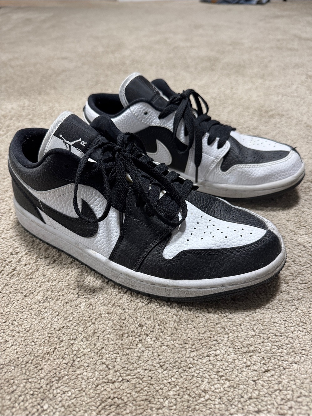 Nike Air Jordan Split Black & White Low-Top Sneakers
